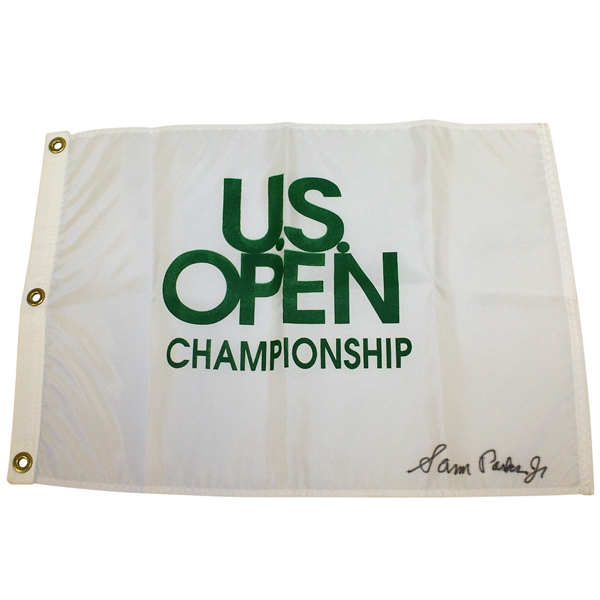 Sam Parks Jr. Signed White/Green Reproduction US Open Flag JSA ALOA
