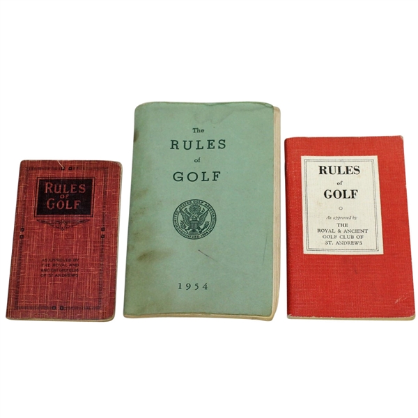 Three R&A and USGA 'Rules of Golf' Booklets - 1920, 1952, & 1954