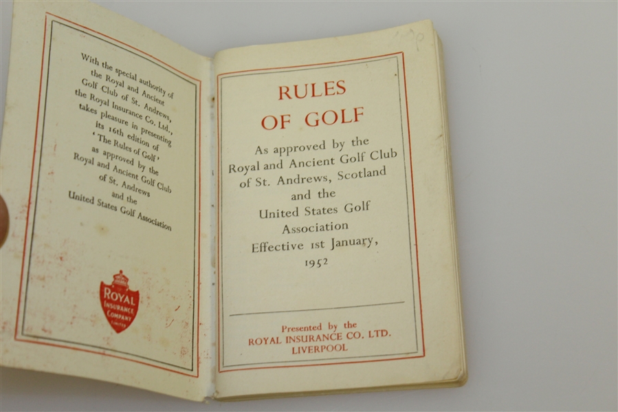 Three R&A and USGA 'Rules of Golf' Booklets - 1920, 1952, & 1954