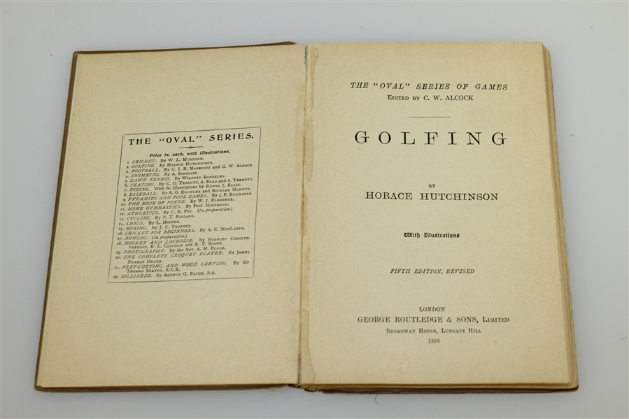 1898 'Golfing - The Oval Series of Game' Book by Horace Hutchinson - John Roth Collection