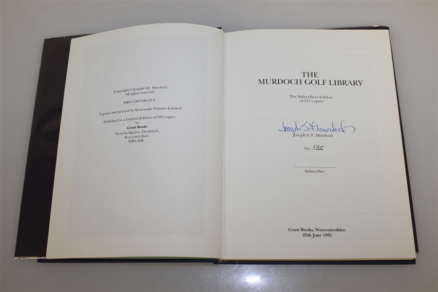 'The Murdoch Golf Library' Signed Subscribers Lt Ed #135/215 - Roth Collection