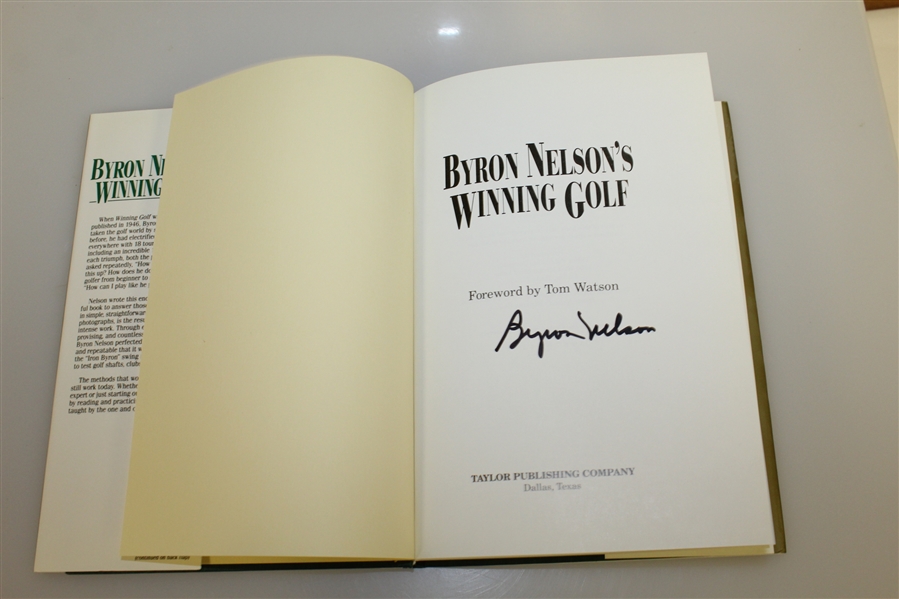 Byron Nelson Signed 'Winning Golf' Book JSA ALOA