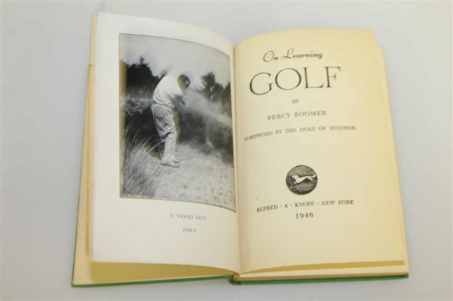 1946 'On Learning Golf' Book by Percy Boomer - 1st Edition