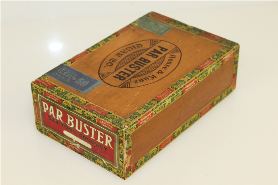 House & Kunz Cigar Co. 'Par Buster' Cigar Box - Great Graphics & Condition - 1934