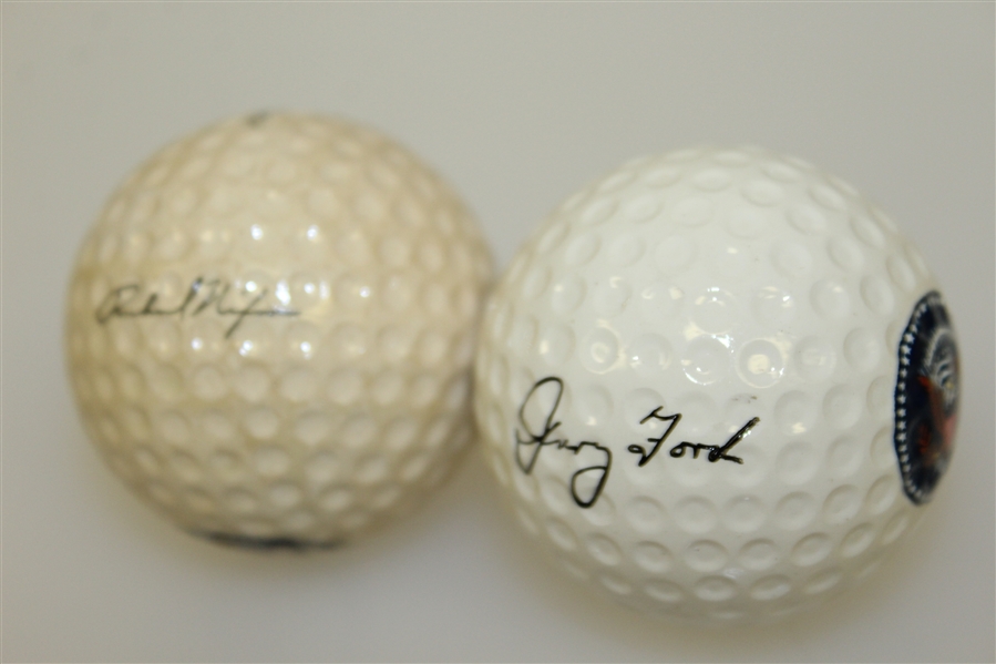 Bob Goalby's Personal Presidential Logo Golf Balls - Richard Nixon & Gerald Ford