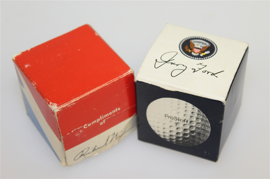 Bob Goalby's Personal Presidential Logo Golf Balls - Richard Nixon & Gerald Ford