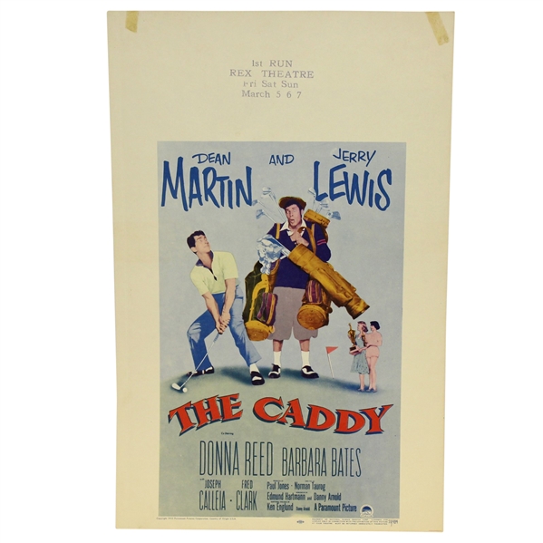 1953 1st Run Rex Theater 'The Caddy' Poster Starring Dean Martin & Jerry Lewis - Reproduction