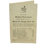 1940 Masters Tournament Spectator Guide