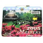 Jack Nicklaus Signed 2005 Masters SERIES Badge #Q05018 JSA ALOA