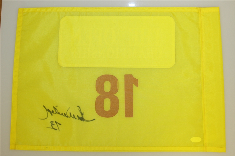 Tom Weiskopf Signed Undated Open Championship Flag with '73' Inscription JSA #N37162