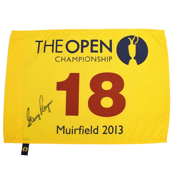 Gary Player Signed 2013 Open Championship at Muirfield Flag JSA ALOA