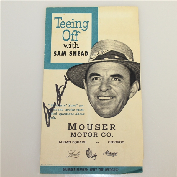 Sam Snead 'Teeing Off with Sam Snead' Booklet Complete Set - One Signed JSA ALOA