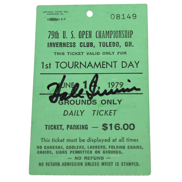Hale Irwin Signed 1979 US Open at Inverness Club Ticket #08149 JSA ALOA
