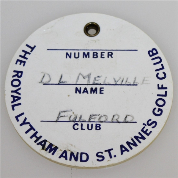 1963 OPEN Championship at Royal Lytham & St. Annes Golf Club Bag Tag - DL Melville