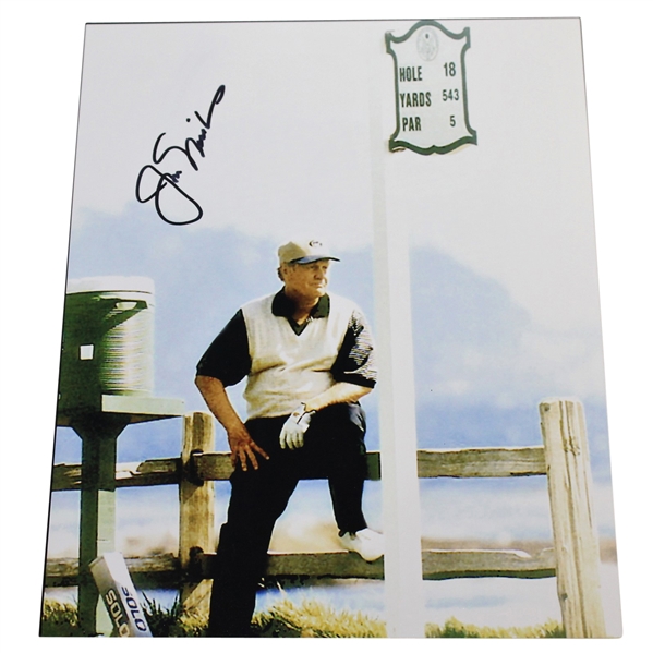 Jack Nicklaus Signed 8x10 Sitting on Fence at Pebble Photo PSA/DNA #B01149