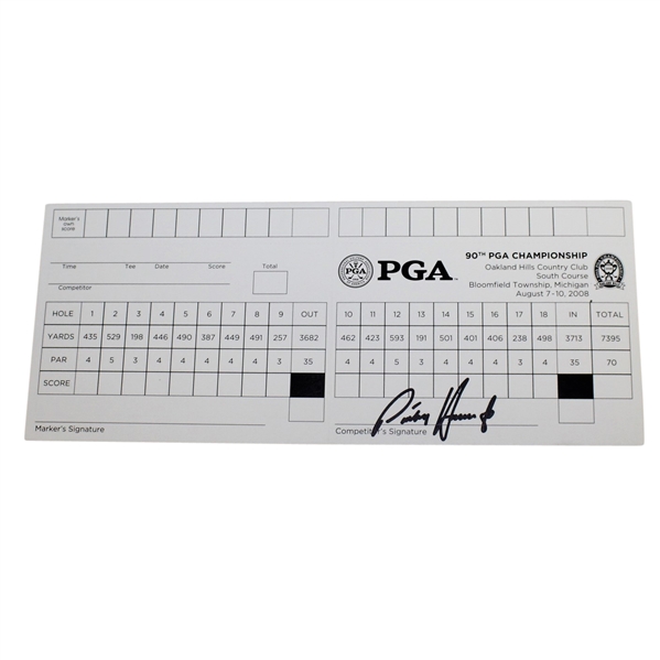 Padraig Harrington Signed 2008 PGA Championship at Oakland Hills CC Scorecard JSA ALOA