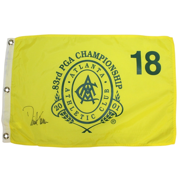David Toms Signed 2001 PGA Championship at Atlanta Athletic Club Flag JSA ALOA
