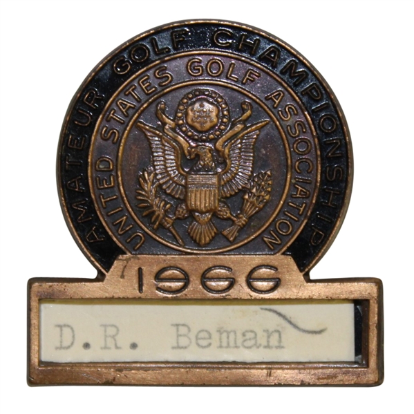 Deane Beman's 1966 US Amateur Championship Contestant Badge - Runner-Up