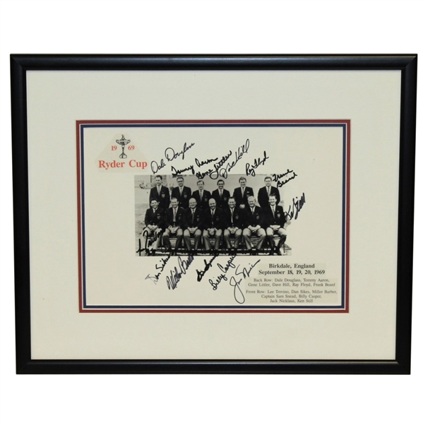1969 Ryder Team United States Team Signed Photo - Framed JSA ALOA