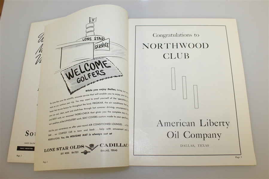 1952 US Open Championship at Northwood CC Program - Julius Boros Winner