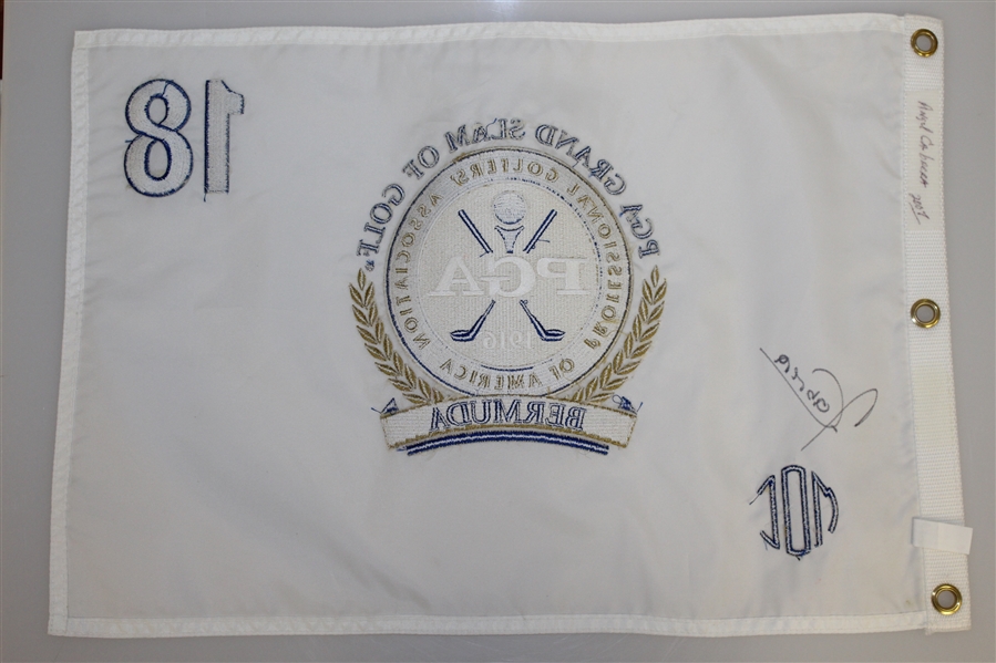 Angel Cabrera Signed Bermuda PGA Grand Slam of Golf Embroidered Flag JSA ALOA