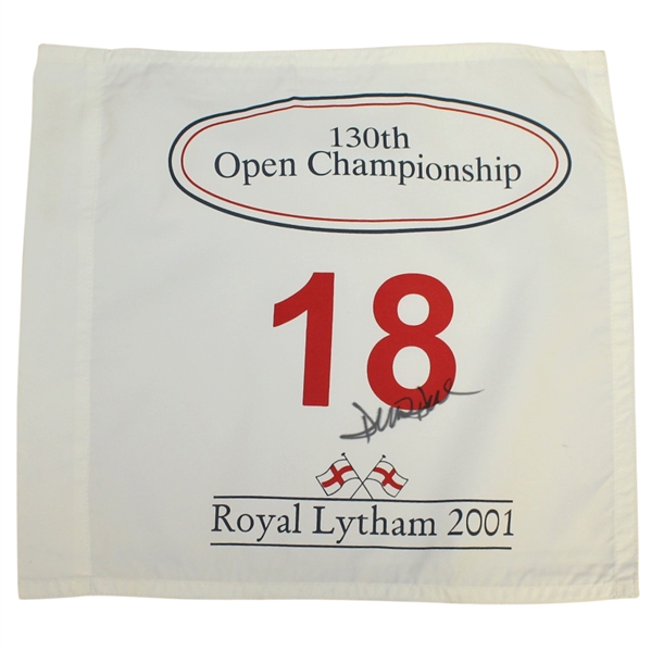 David Duval Signed 2001 Open Championship at Royal Lytham White Flag JSA ALOA