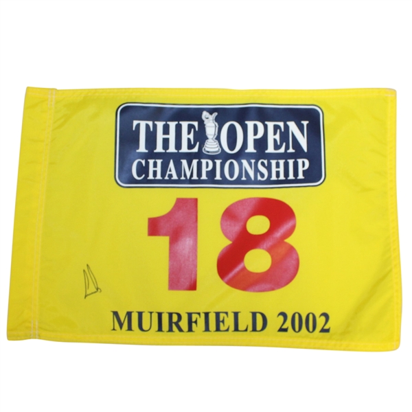 Ernie Els Signed 2002 The Open Championship at Muirfield Flag JSA ALOA