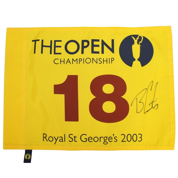 Ben Curtis Signed 2003 The Open Championship at Royal St. George's Flag JSA ALOA