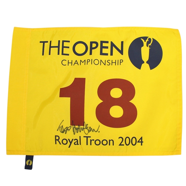Todd Hamilton Signed 2004 The Open Championship at Royal Troon Flag JSA ALOA