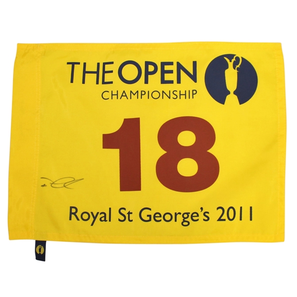 Darren Clarke Signed 2011 The Open Championship at Royal St. George's Flag JSA ALOA