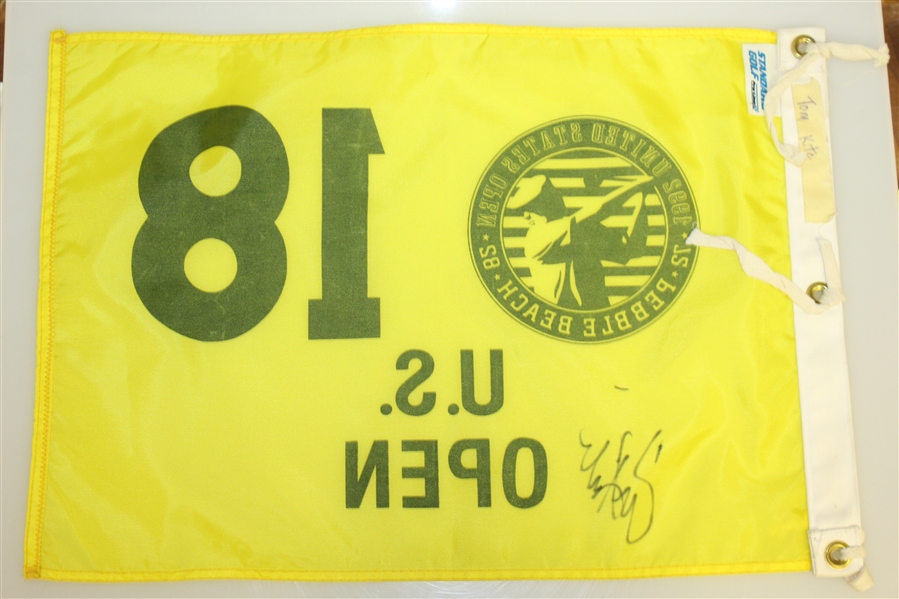 Tom Kite Signed 1992 US Open Championship at Pebble Beach Flag JSA ALOA