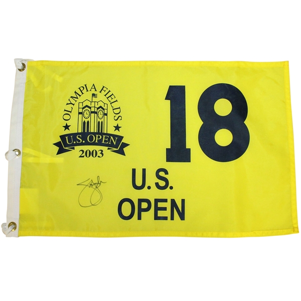 Jim Furyk Signed 2003 US Open Championship at Olympia Fields Flag JSA ALOA