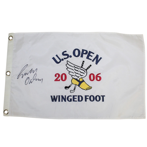 Geoff Ogilvy Signed 2006 US Open Championship at Winged Foot Embroidered Flag JSA ALOA