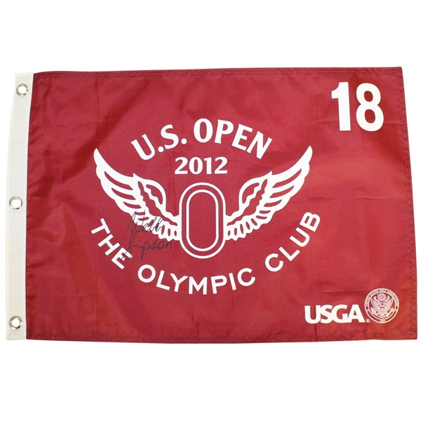 Webb Simpson Signed 2012 US Open Championship at The Olympic Club Flag JSA ALOA