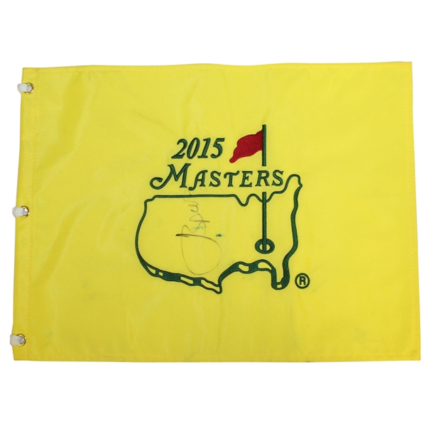 Jordan Spieth Signed 2015 Masters Embroidered Flag JSA ALOA
