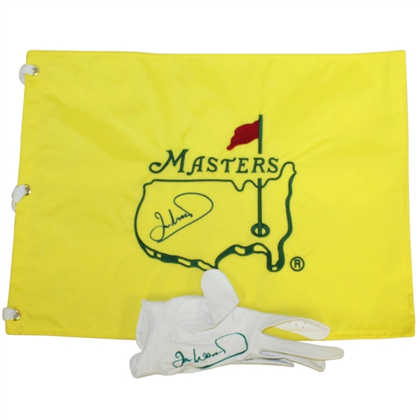 Ian Woosnam Signed Undated Masters Embroidered Flag & Signed Golf Glove JSA ALOA