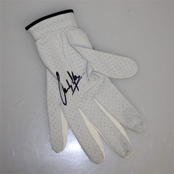 Sandy Lyle Signed Undated Masters Embroidered Flag & Signed Golf Glove JSA ALOA