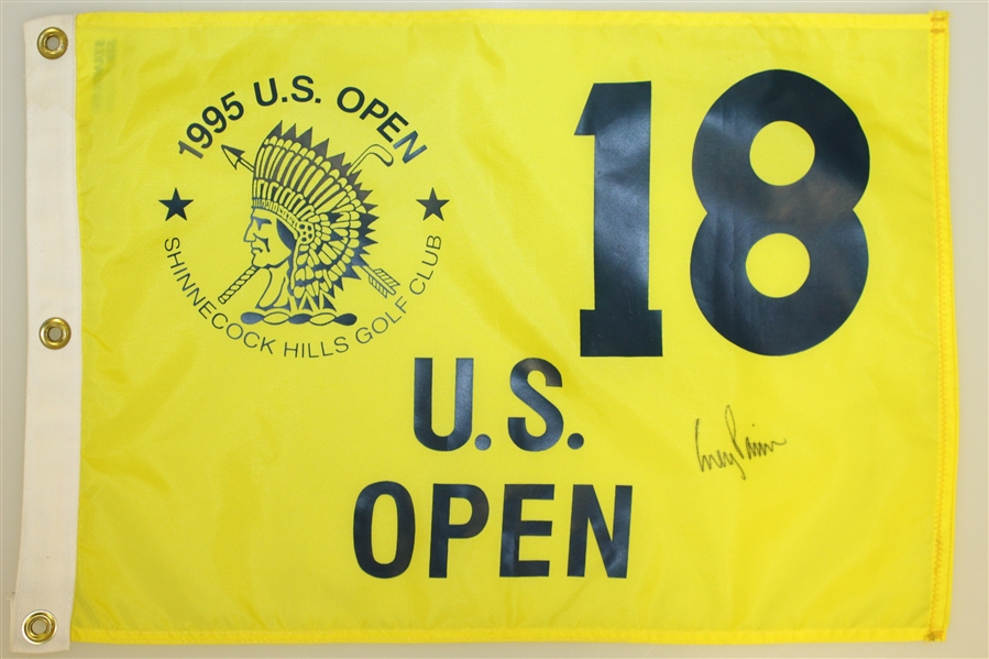 Corey Pavin Signed 1995 US Open at Shinnecock Hills Flag & Signed Golf Glove JSA ALOA