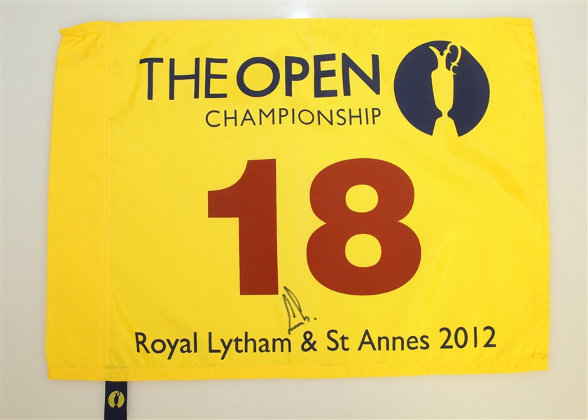 Ernie Els Signed 2012 Open Championship at Royal Lytham Flag & Signed Golf Glove JSA ALOA