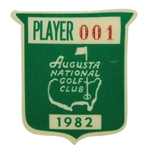 Tom Watsons 1982 Masters Tournament Defending Champion Contestant Badge #001