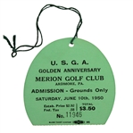 1950 US Open at Merion Ticket #11946 - Day of Famous Hogan 1-Iron Shot - 6/10/1950