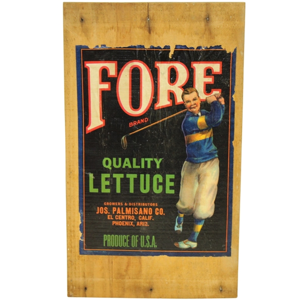 Fore Brand Quality Lettuce Vintage Golf Themed Crate Label