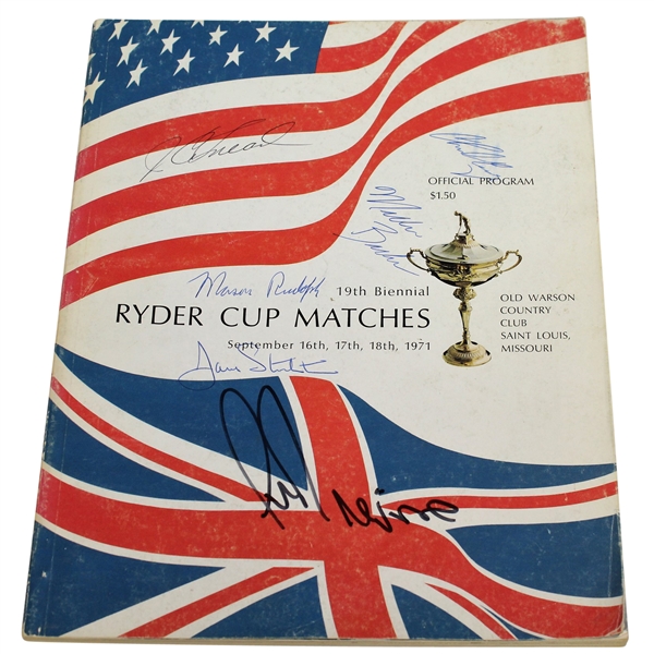 Multi Signed 1971 Ryder Cup at Old Warson Program Including Trevino, Barber, and More JSA ALOA