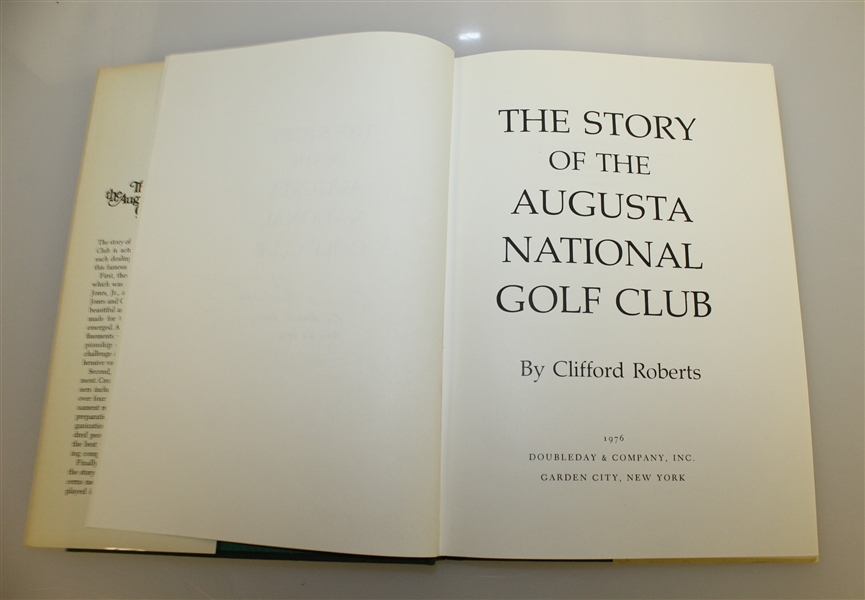 Clifford Roberts Signed 'The Story of the Augusta National Golf Club' JSA ALOA