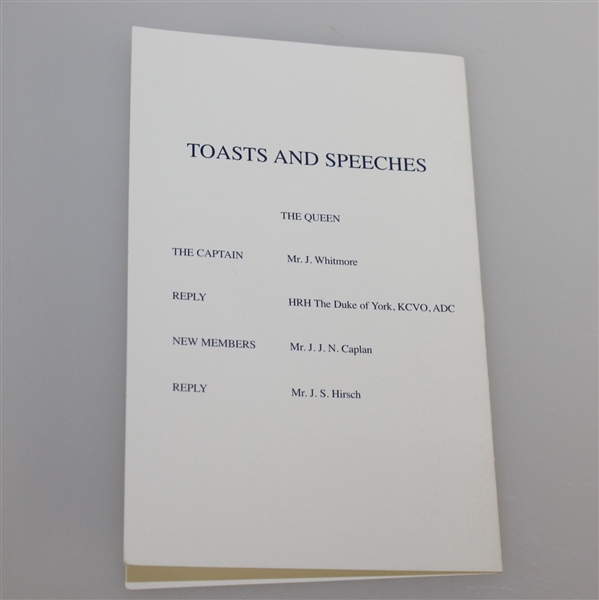 Nine The Royal and Ancient Golf Club of Scotland Annual Dinner Menus - Various Years