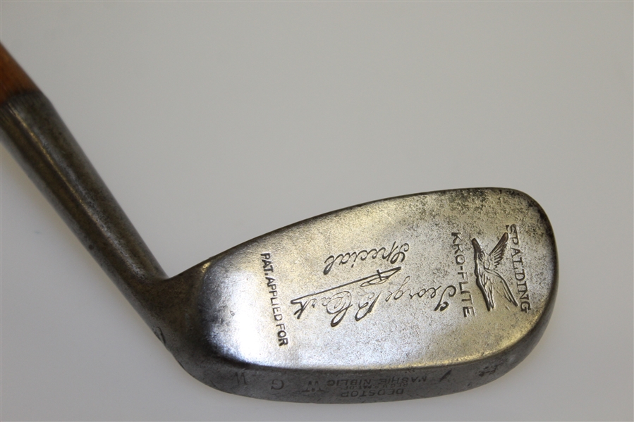 Spalding Kro-Flite Double Water Fall F-6 Mashie Niblick - WGW Initials with George B. Clark Pro-Stamp - Roth Collection