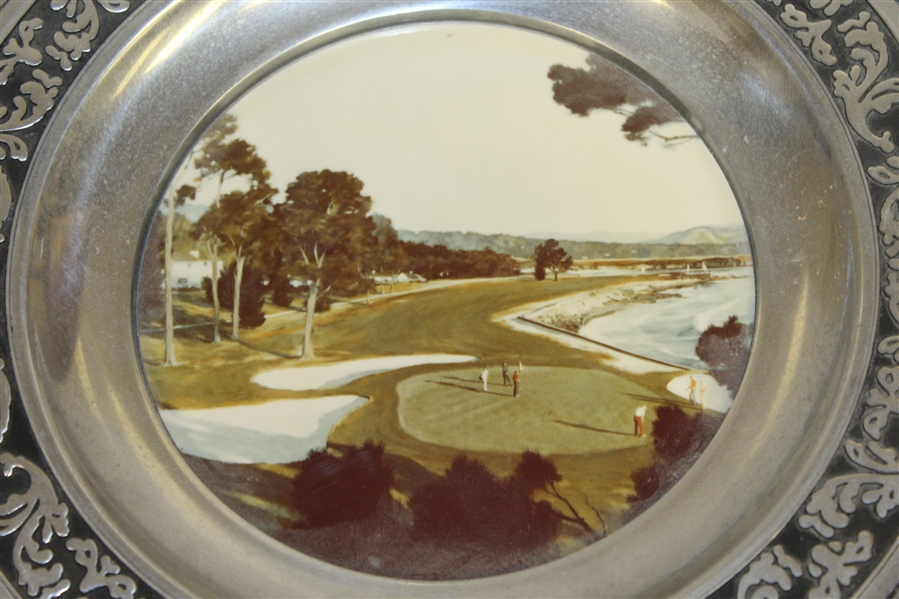59th PGA Championship at Pebble Beach Commemorative Pewter Plate with Center Photo - 1977