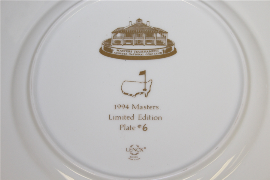 1994 Masters Tournament Lenox Limited Edition Member Plate #6