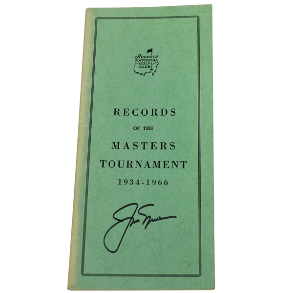 Jack Nicklaus Signed 1934-1966 Records of the Masters Book JSA #Q86879