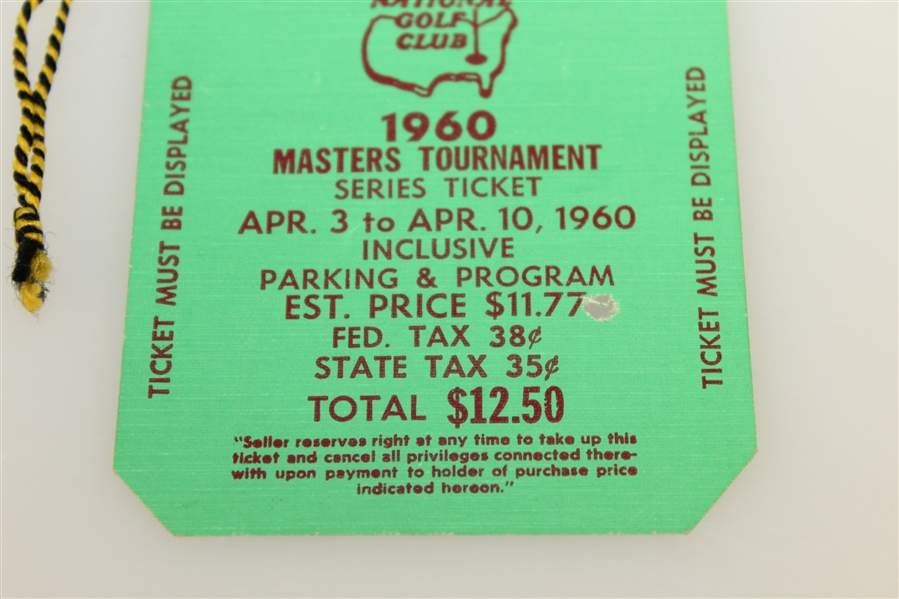 1960 Masters Tournament SERIES Badge #7751 - Arnold Palmer Winner
